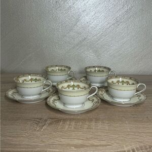 Noritake Japan Lorento Vintage Lot Of Five Tea Cups & Saucers Dinneware